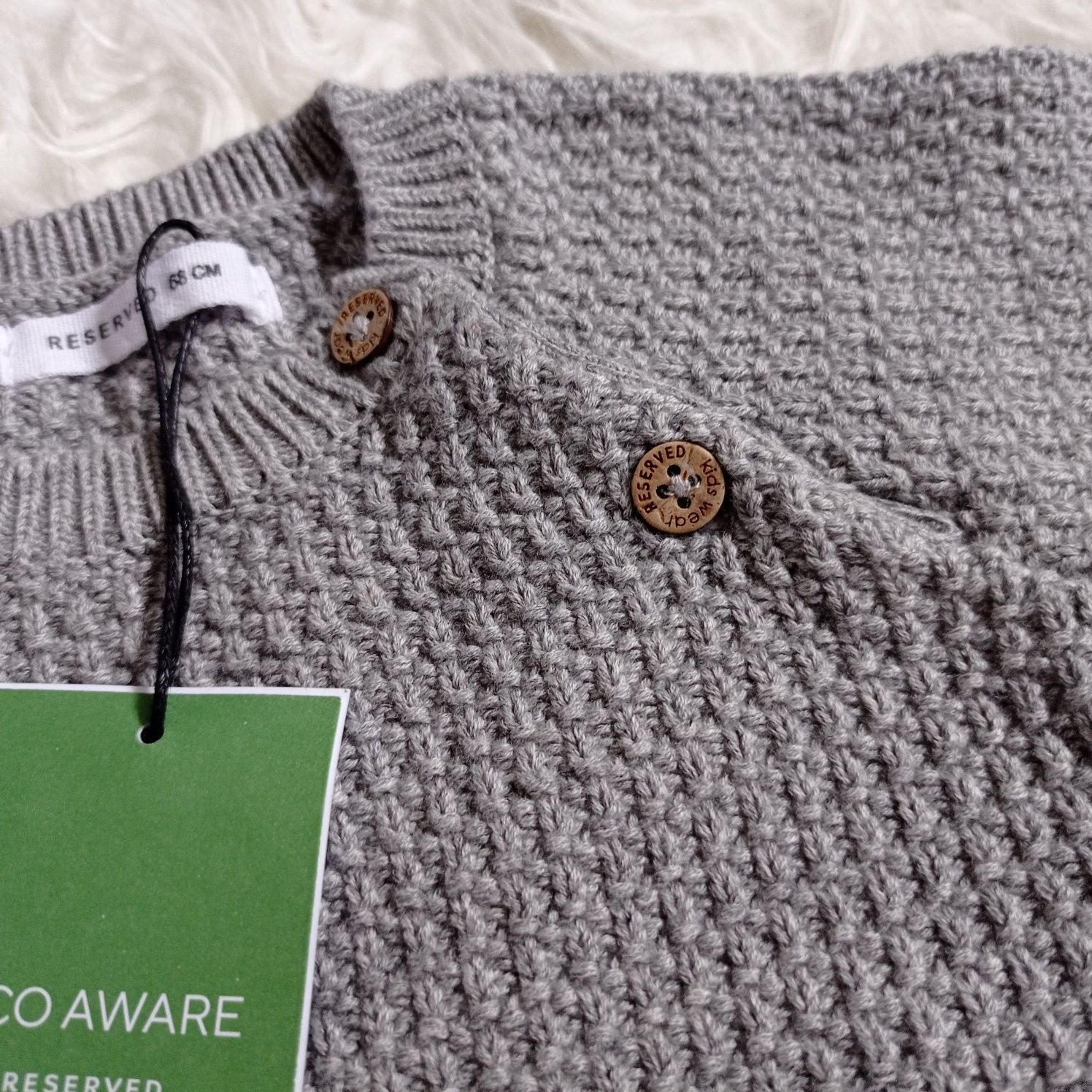 Sweterek sweter Reserved z bawełny organicznej rozmiar 68