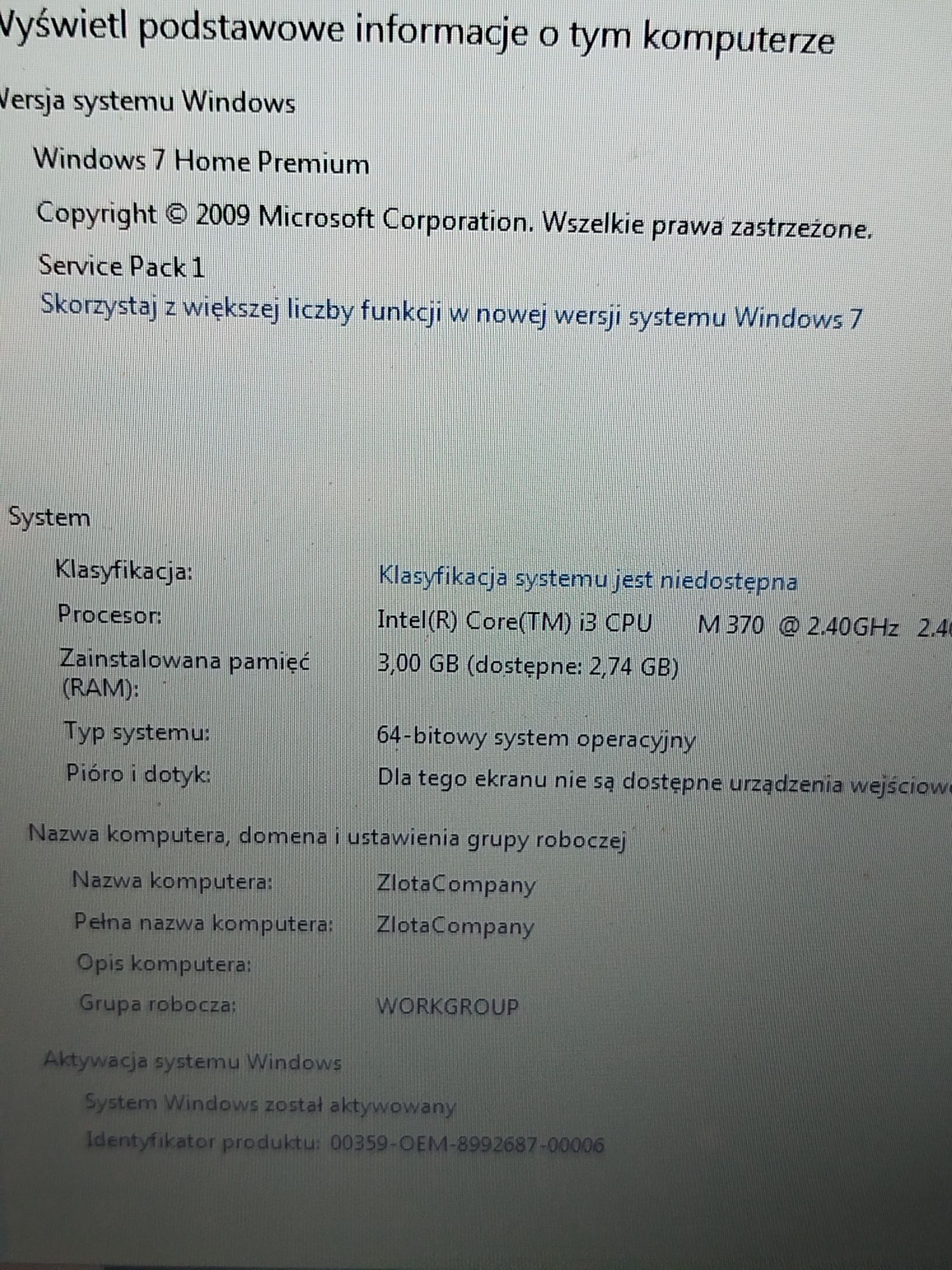Uszkodzony Acer Aspire 5733 15.6 cala