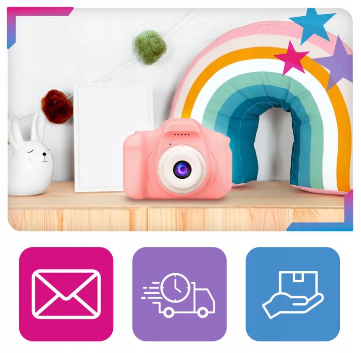 Дитячий цифровий фотоапарат + карта 4GB, рожевий