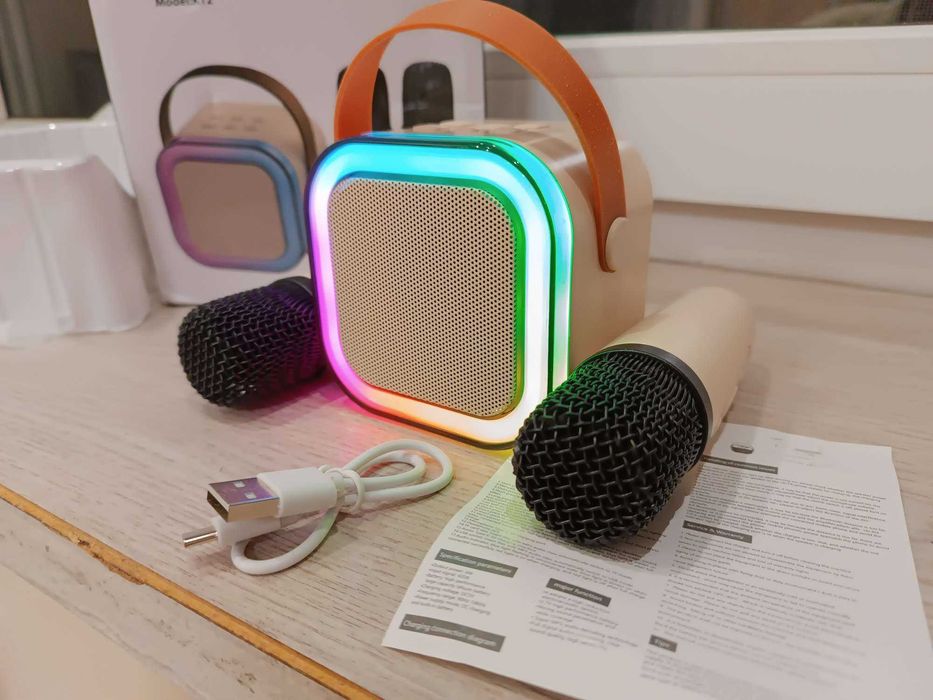 Караоке Бездротова колонка з 1  чи 2 мікрофонами с RGB підсвіткою НОВЕ