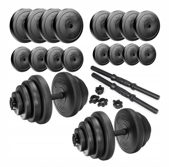 HANTLE HANTELKI 2x20 treningowe do ćwiczeń 40 KG regulowane obciążenie