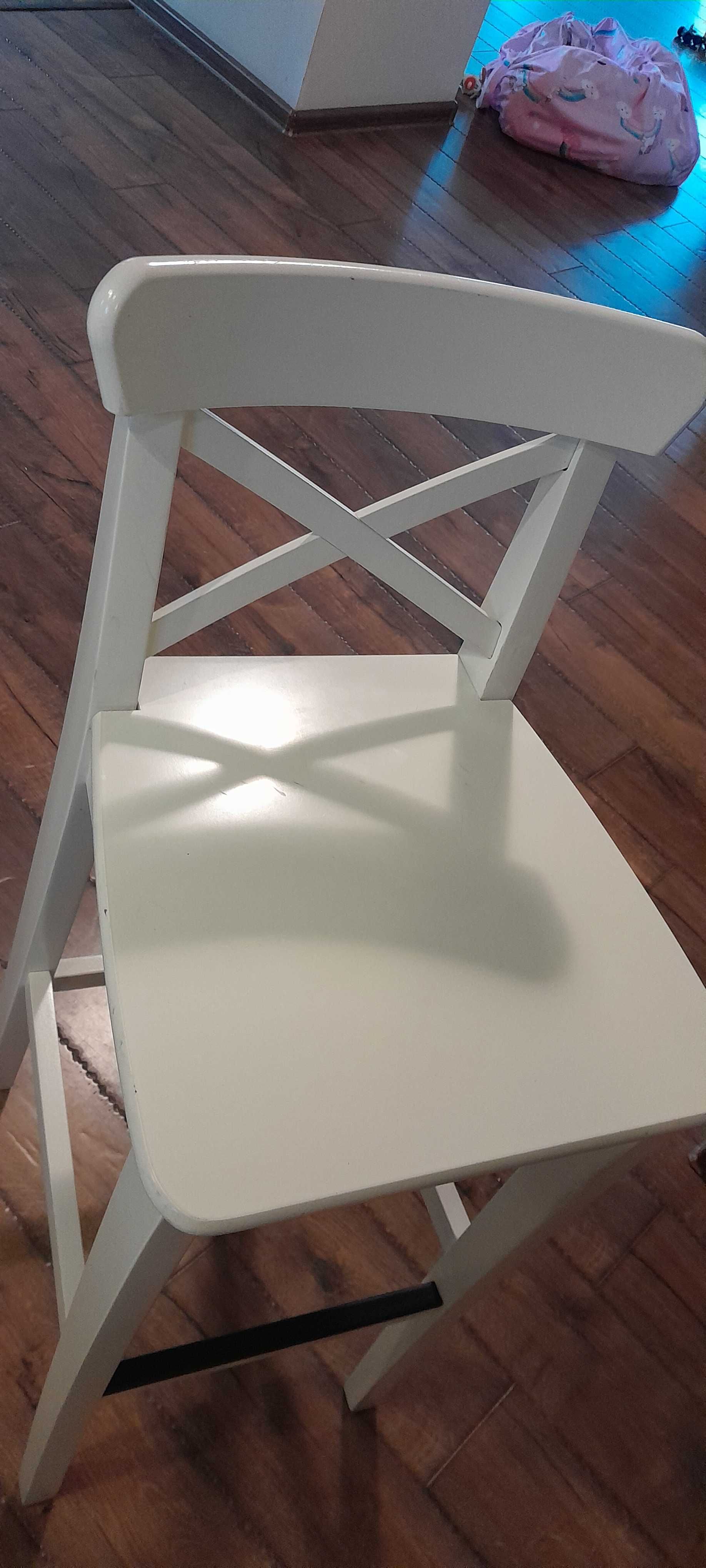 2krzesła barowe ikea stewniane biale