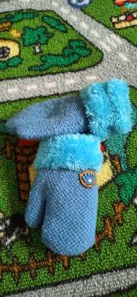 Rękawiczki niemowlęce niebieskie zimowe