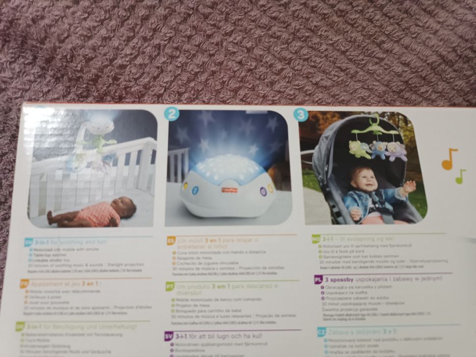 Karuzela do łóżeczka z misiami i projektorem fisher price 3w1 jak nowa