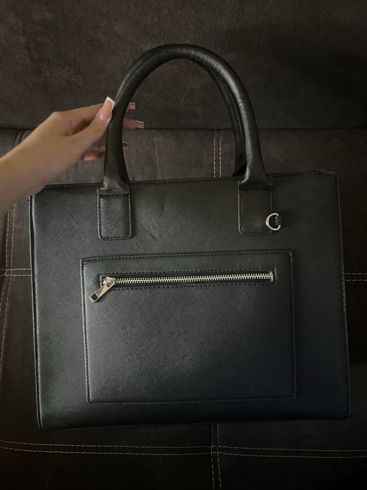 Чорна сумка велика шкіряна