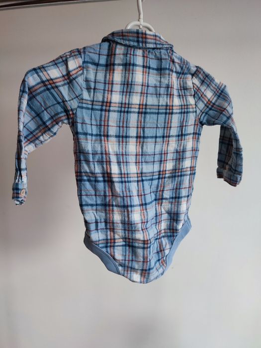 Koszula body w kratkę chłopięce 86 koszulobody flanela