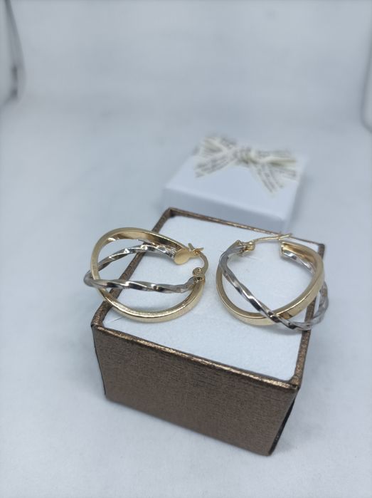 Złote kolczyki kółka 585 średnica 1,80 cm