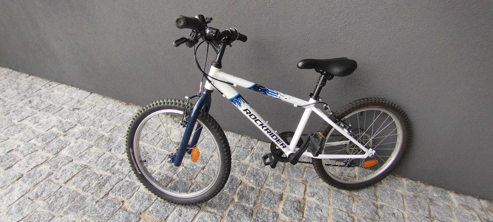 Bicicleta BTT Rockrider ST 120 20 P. Criança 6-9Anos Branco/Azul BTWIN