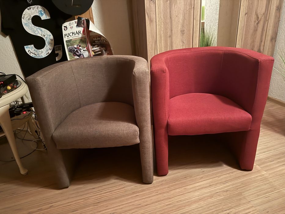 Fotel fotele czerownu brazowy