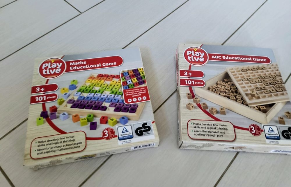 Gry edukacyjne 2 szt AbC i liczby tabliczka mnożenia