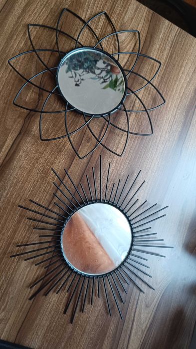 Lustra dekoracyjne na ścianę w metalowej ramie 2 sztuki