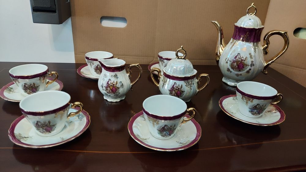Conjunto  de café de porcelana