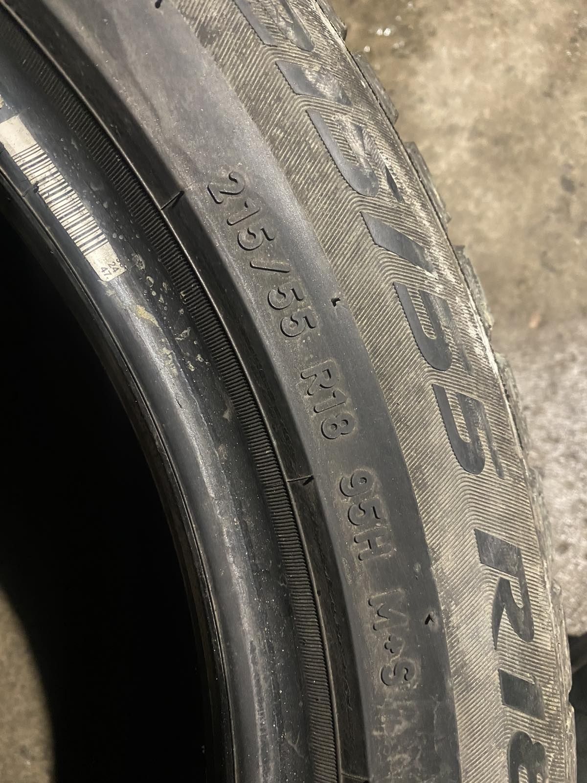 215.55.18 Pirelli 2шт зима БУ склад шины резина из Европы 55 R18 215