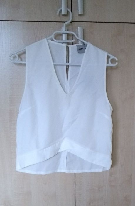 Biała bluzka Asos Cropped r.36