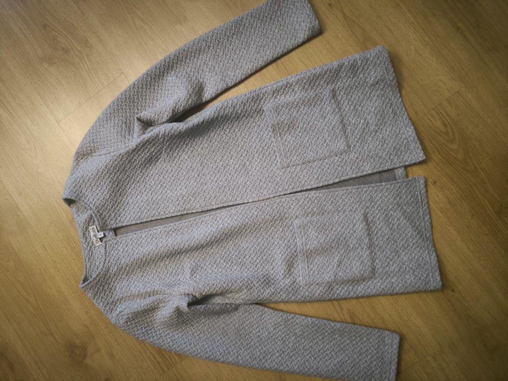 Płaszcz płaszczyk kardigan sweter szary nowy