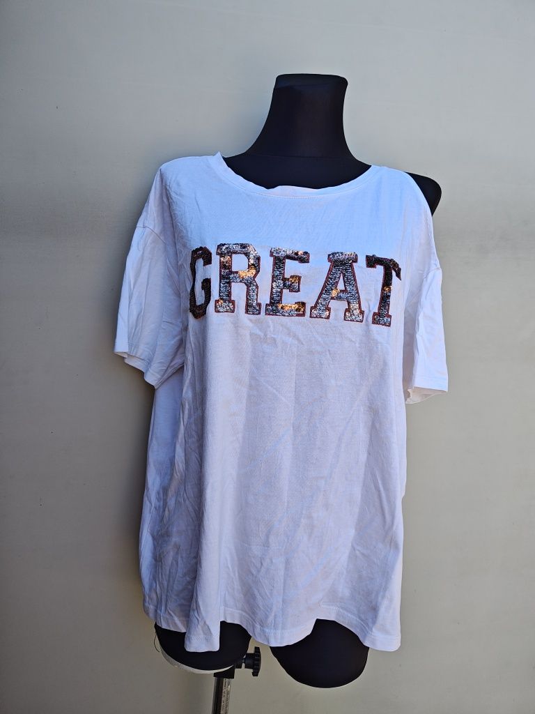 Violeta by Mango bluzka street wear luźna great odkryte ramię L