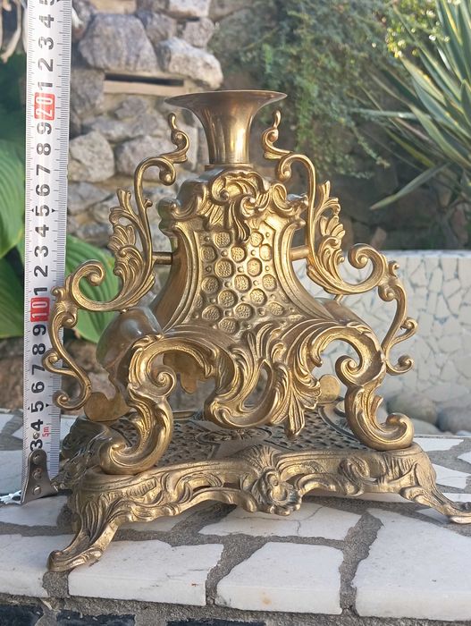 Подсвечник Канделябр бронза тяжелый 2, 100 кг клеймо BREVETTATO Италия