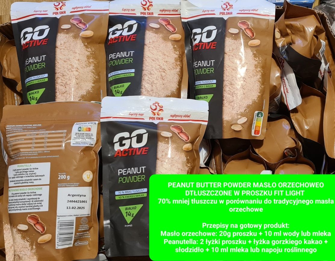 Go Active PEANUT BUTTER POWDER maslo orzechowe ODTŁUSZCZONE w proszku