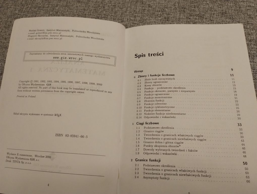 Analiza matematyczna 1 definicje twierdzenia wzory Gewert Skoczylas