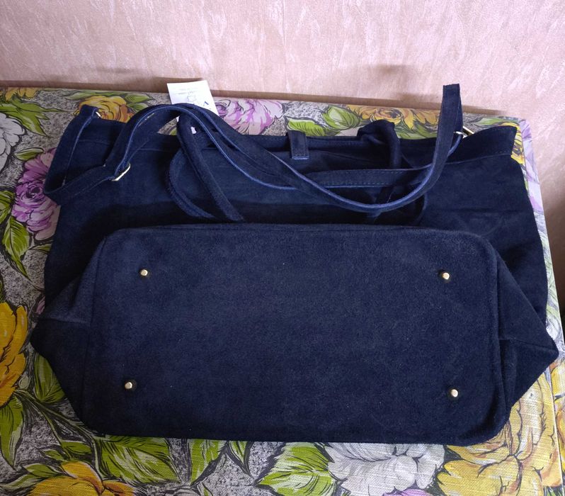 Шикарна сумка з натуральної замші італійського виробництва Vera Pelle