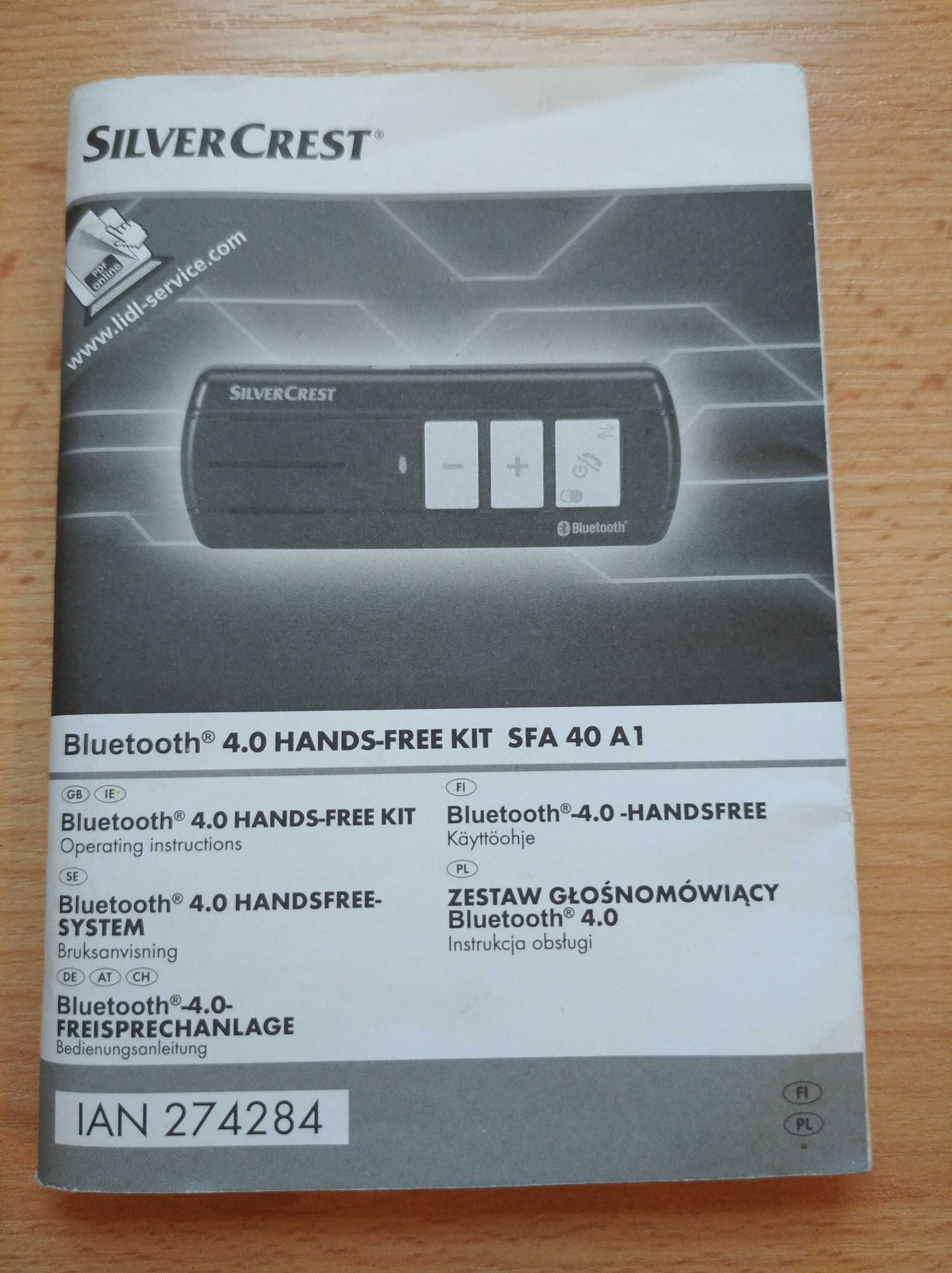 Bezprzewodowy zestaw głośnomówiący SilverCrest SFA 30 C1 bluetooth