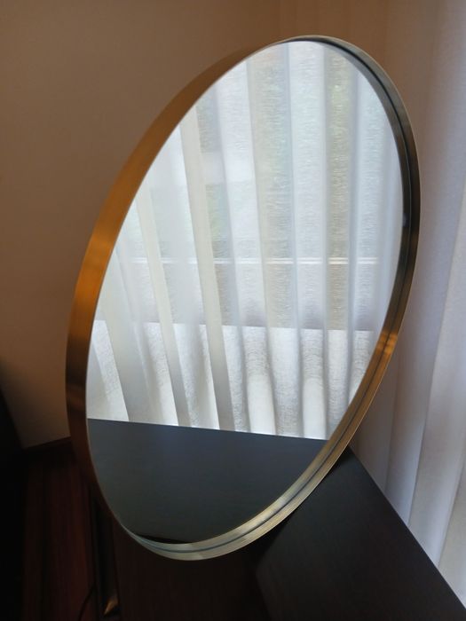 Espelho redondo dourado novo 60 cm