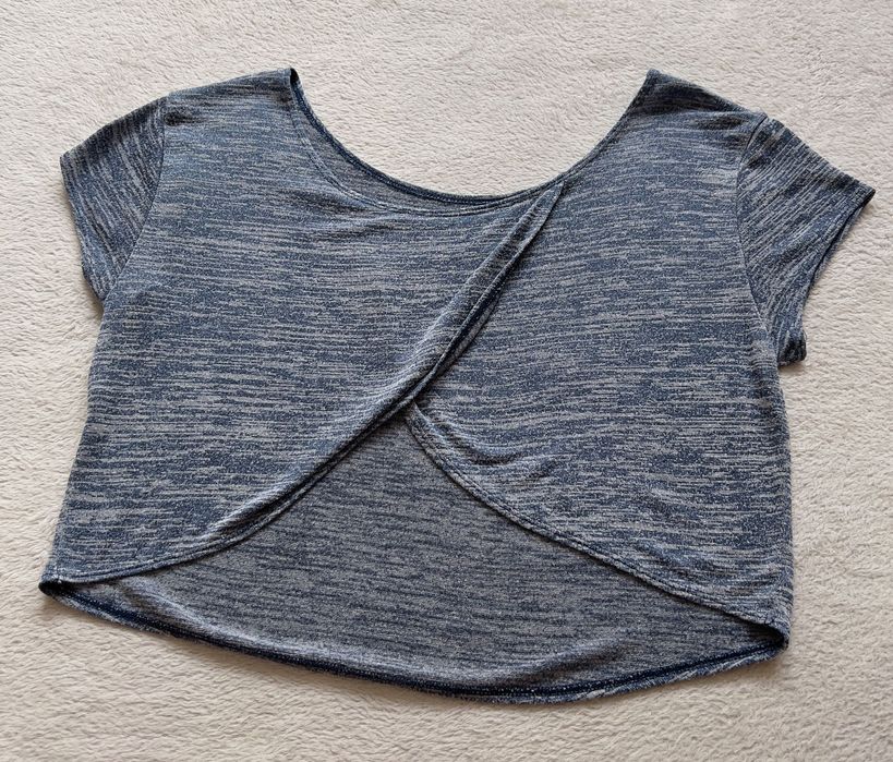 Crop top niebieski