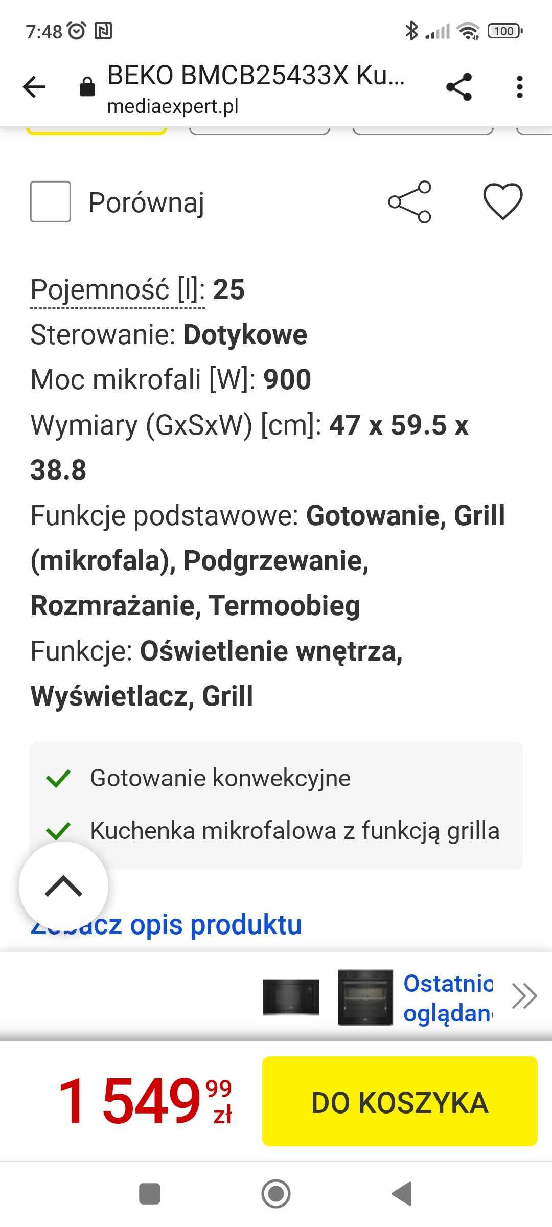 Kuchenka mikrofalowa Beko nowa z gwarancją, mikrofala, mikrofalówka