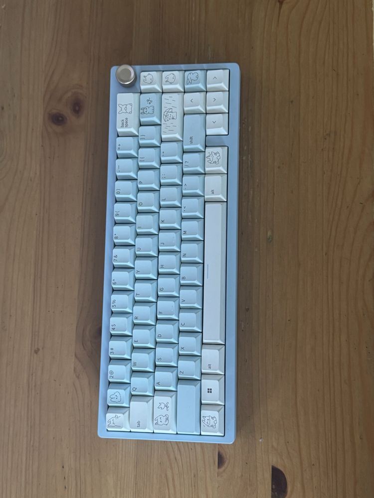 Klawiatura mechaniczna Wormier sk65 custom qtuo bunny gatetom milky