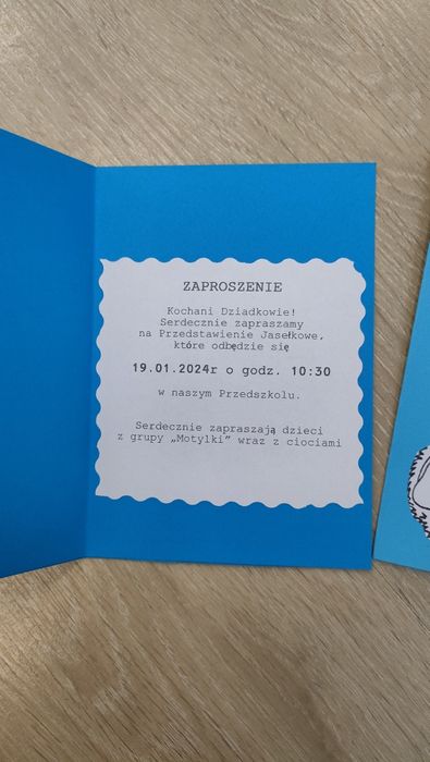 Zaproszenie na jasełka - przedszkole