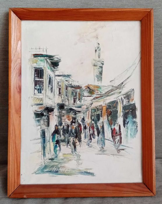 obraz olejny na płótnie - Irak, lata 80, sygnowany