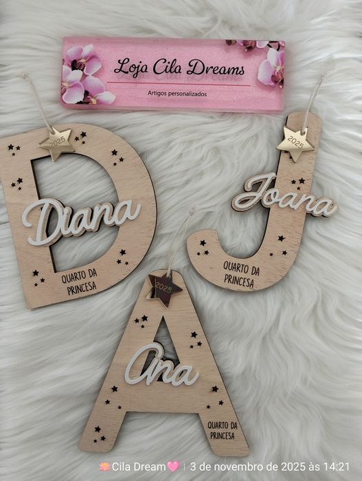 Ornamento Letra com nome