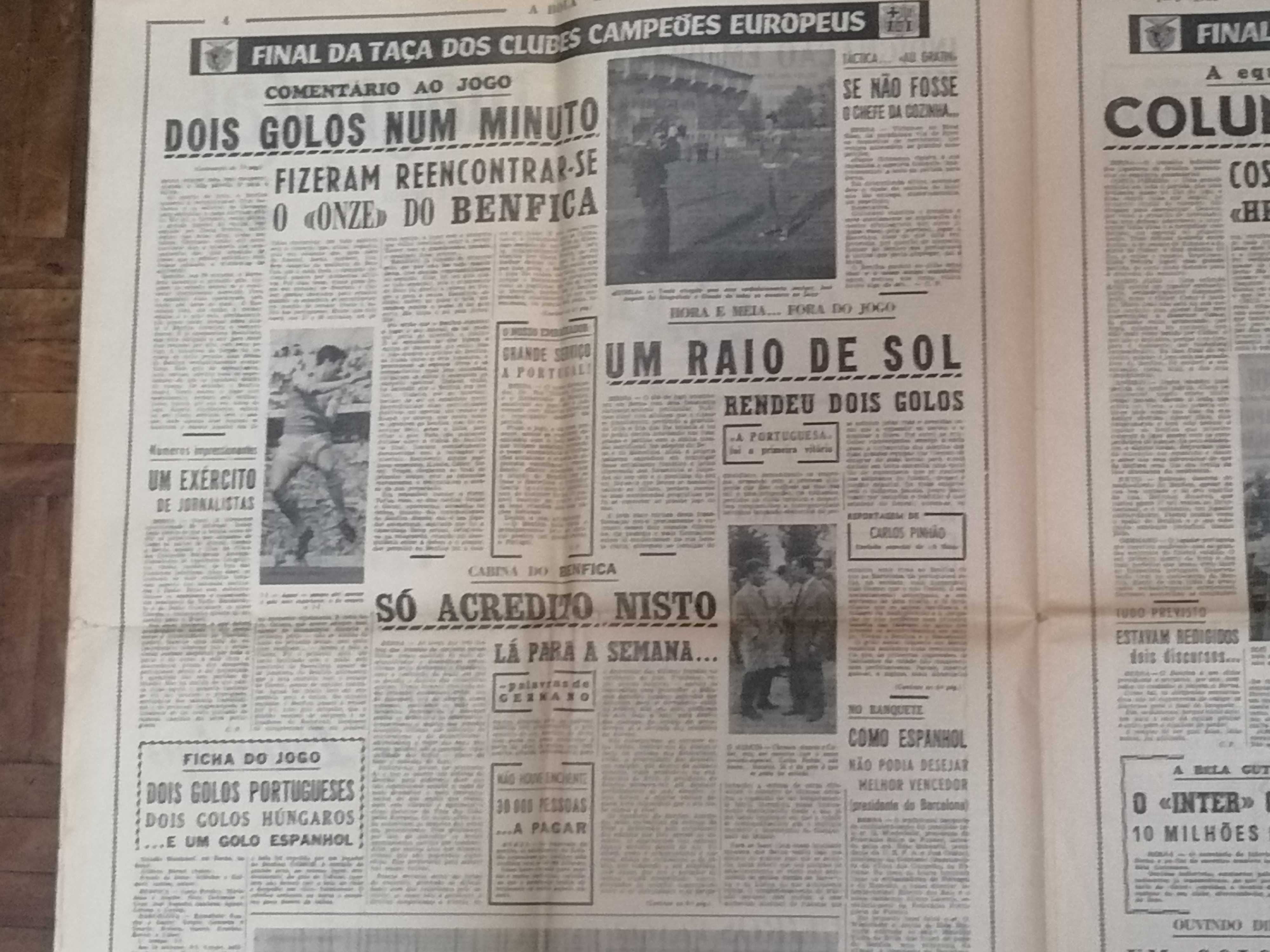 Histórico! BENFICA Campeão da Europa 1960/1961  Jornal A Bola COMPLETO