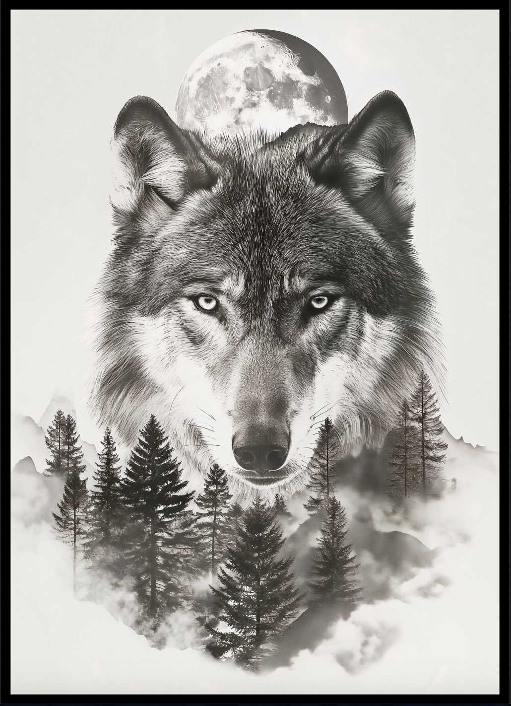 Plakat 50x70 cm Wilk | Wydruk na Ścianę | Plakaty do Salonu Sypialni