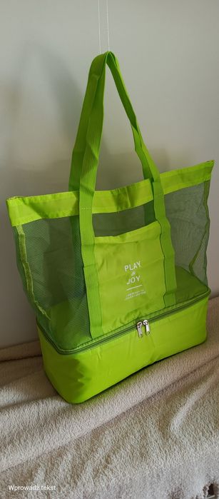 Limonkowa, wielofunkcyjna torba na plażę