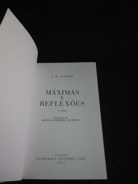 Livro Goethe Máximas e Reflexões