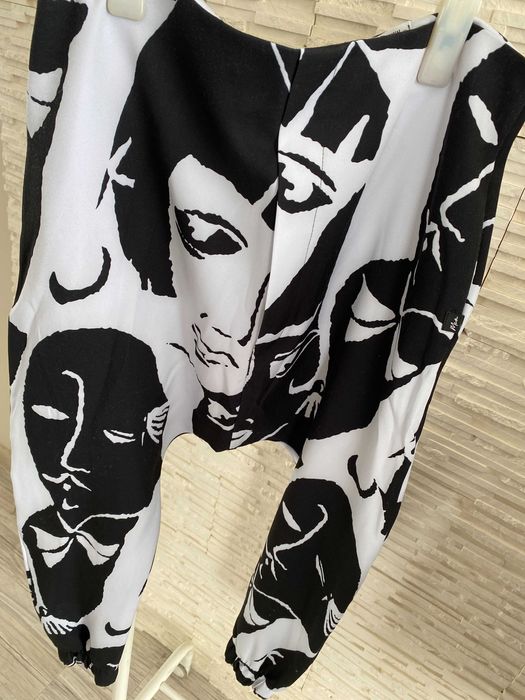 Miss city   3 cz garnitur z printem w twarze Marynarka spodnie top