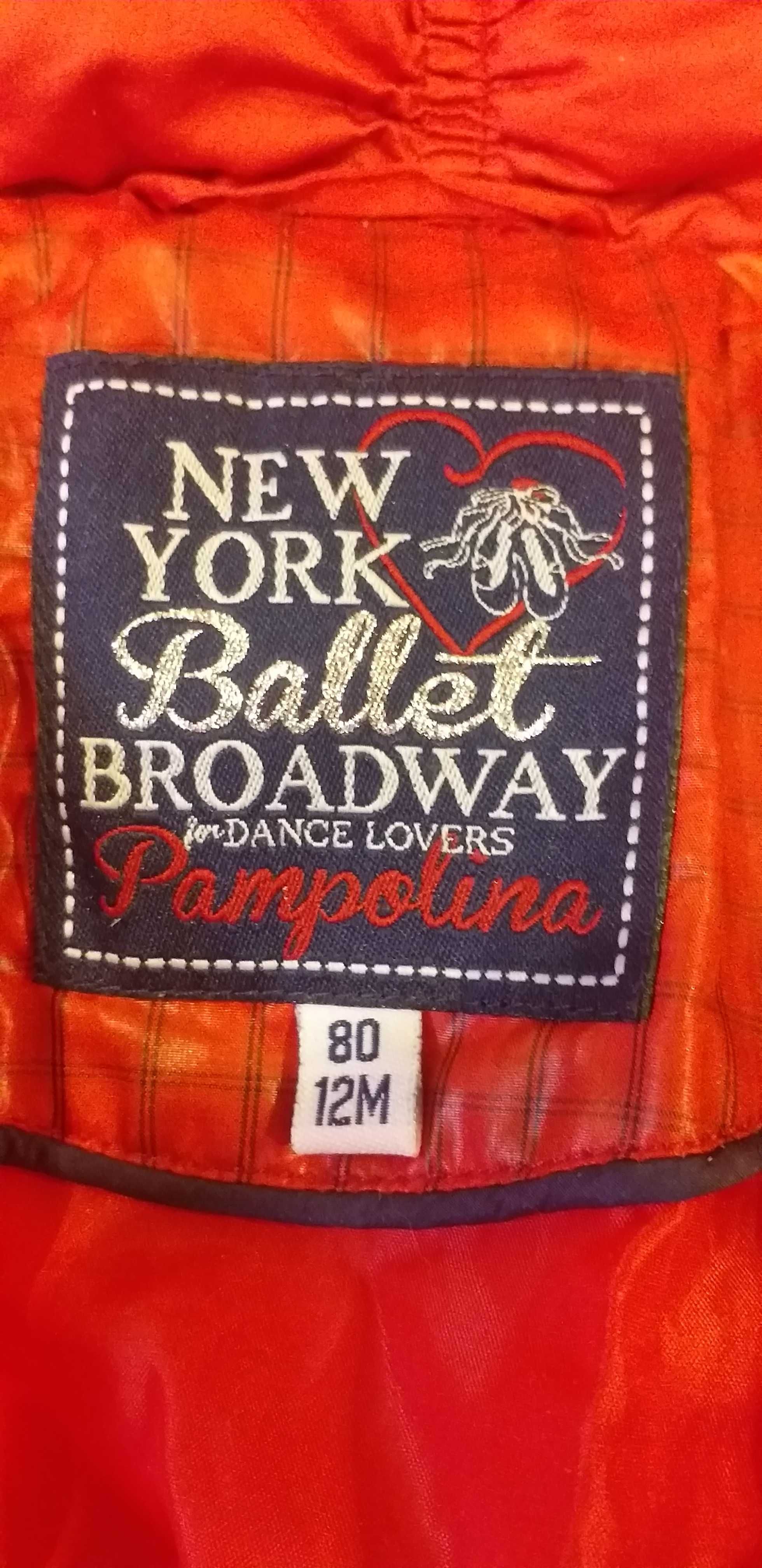 Ocieplana czerwona kurteczka kaptur NewYork Broadway Pampolina. Pa.Wa.
