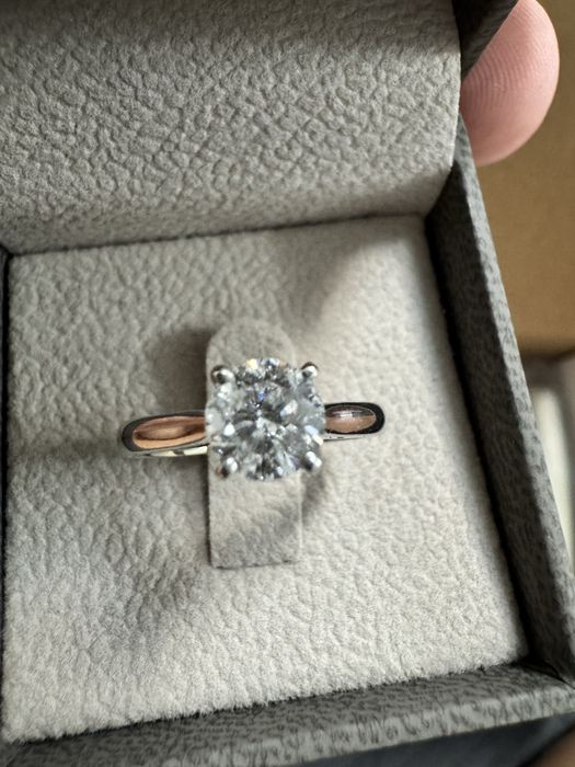 Zloty pierscionek z naturalnym diamentem 1,12ct E SI zareczynowy