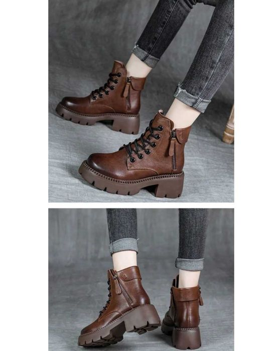 Жіночі черевики с підкладкою FCE, ретро британські , гумова підошва