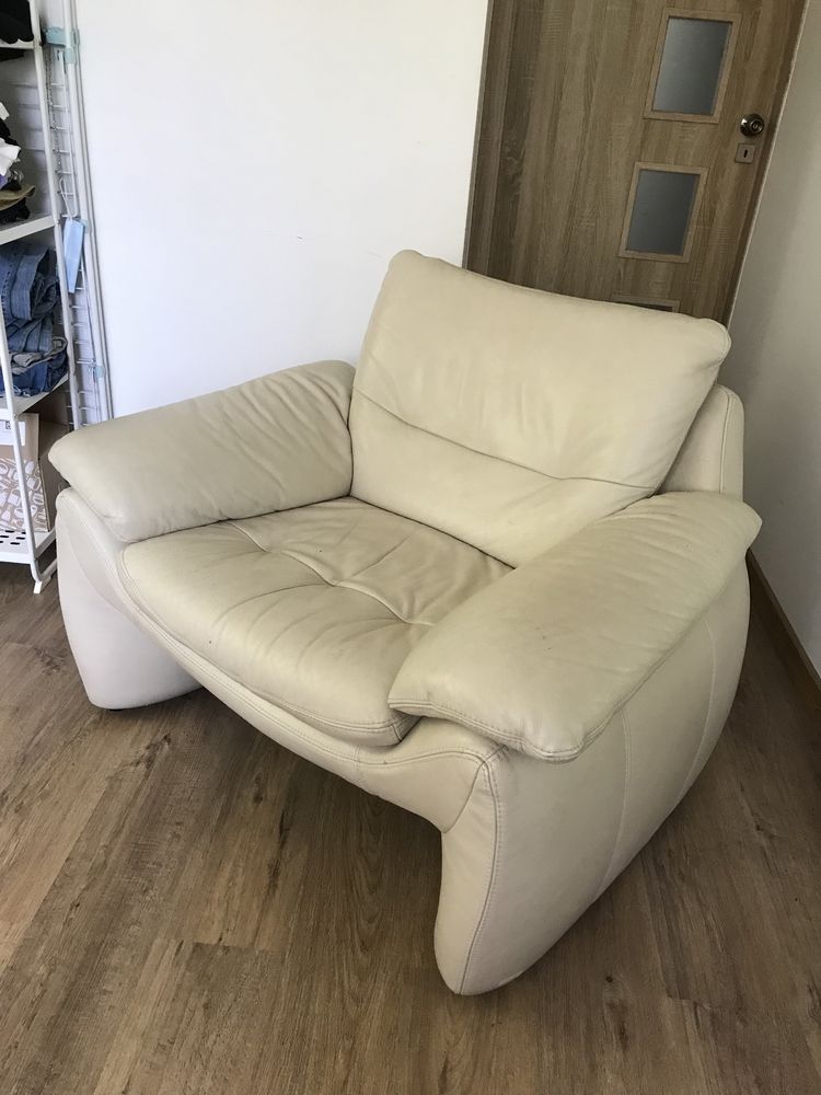 VINTAGE fotel wypoczynkowy mini sofka sofa pikowany skóra