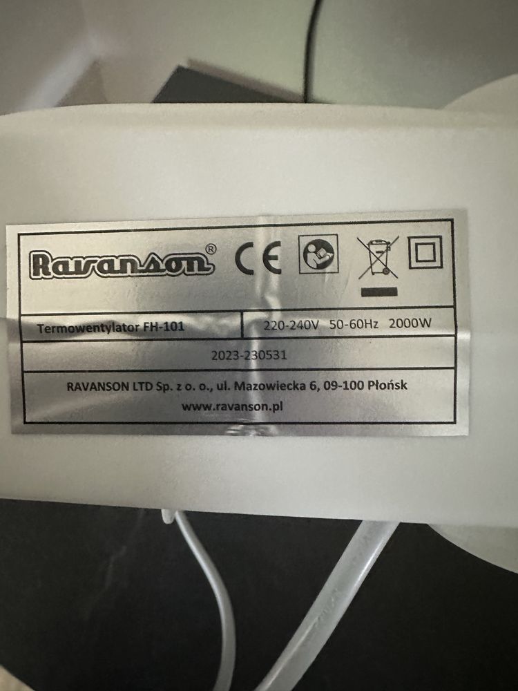Termowentylator RAVANSON FH-101