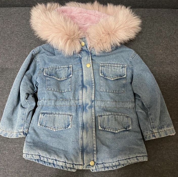 Kurtka-płaszczyk dżinsowy ocieplany