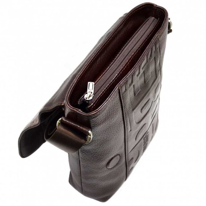Чоловіча шкіряна сумка-месенджер DESISAN коричнева