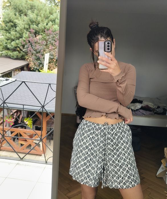 Lniane szorty len linien shorts cargo bermuda summer M L H&M