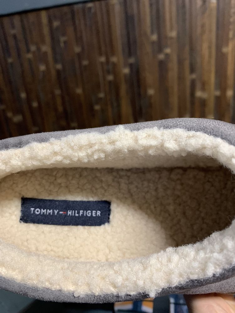 Уги Tommy Hilfiger big logo тапочки на хутрі оригінал casual унісекс