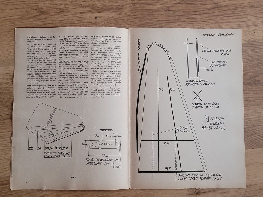 Mały Modelarz nr 12/1977r samolot Mosquito model kartonowy