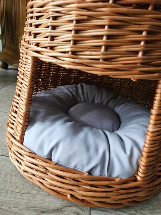 Wiklinowa budka dla kota domek psa legowisko 52 cm x 37 cm