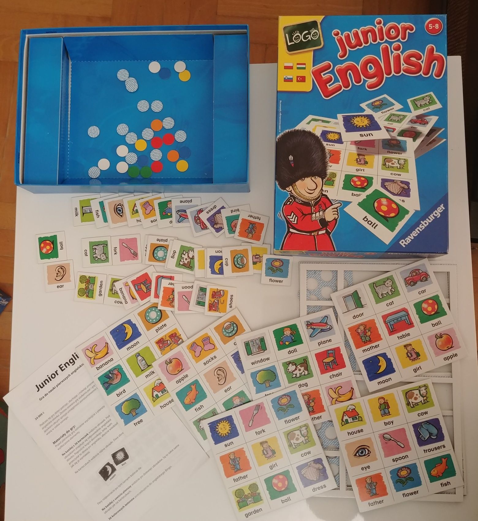 Memo gra angielsku w języku angielskim bingo