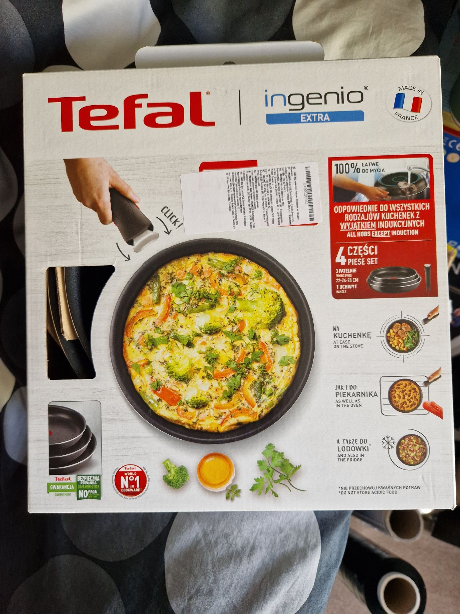 Zestaw patelni Tefal Ingenio Extra 4el indukcja NOWE